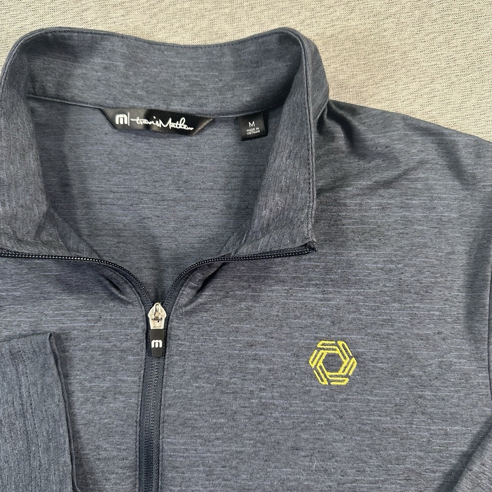 Travis‎ Mathew 1/4 Zip Lightweight Shirt Mens M Navy Blue Golf Pullover *Logo